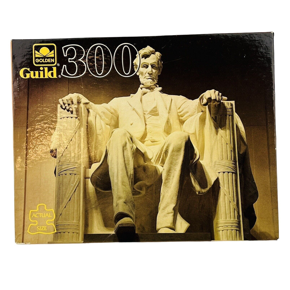 Lincoln‎ Memorial 300 Piece Jigsaw Puzzle Golden 14x18 New